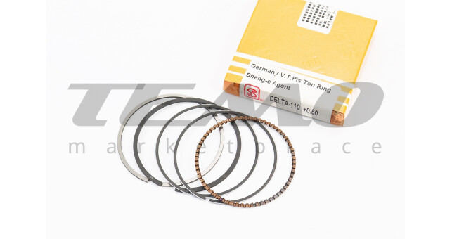 Кільця поршневі SEE DELTA 110cc 52.4 мм +0.50 жовта коробка - фото 1