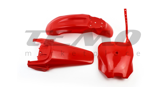 Пластик комплект деталей 7шт Honda CRF70/KAYO CRAZY CAT 140cc/GEON X-PIT красный - фото 3