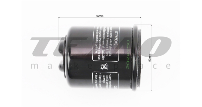 Фільтр масляний HF183 (52x65мм) APRILIA Atlantic 125/200/250 i/300 i/Scarabeo 125/GILERA DNA 125/180/250 Nexus, MALAGUTI Madison 250 RS - фото 3