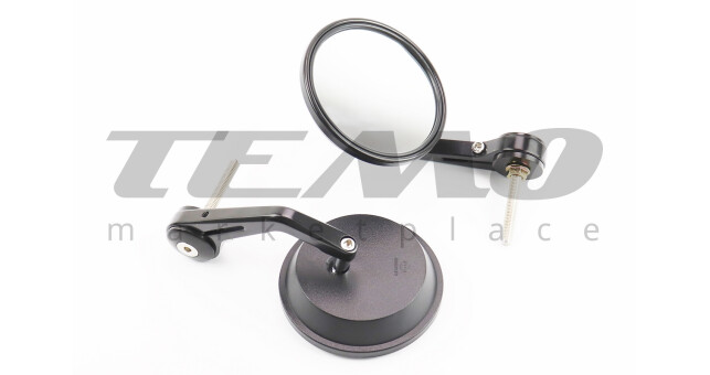 Зеркала Scrambler 250 круглые крепление в торец руля под заглушки чёрные - фото 1