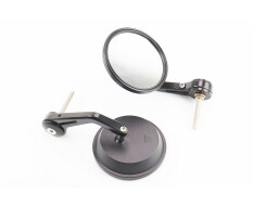 Зеркала Scrambler 250 круглые крепление в торец руля под заглушки чёрные