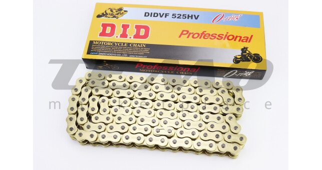 Цепь привода колеса D.I.D. 525HVO*120L GOLD с сальниками нет DID на звене - фото 1