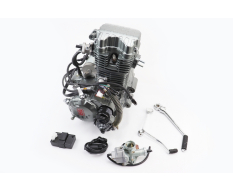 Двигун мотоциклетний в зборі CGT-250cc (водяне охолодження) + карбюратор, комутатор, котушка запалювання, тип 2
