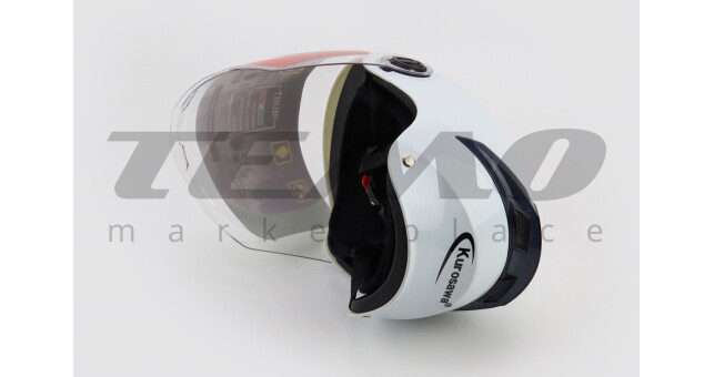 Шолом для мотоцикла кепка KUROSAWA T96 M Білий - фото 2