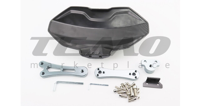 Крило заднє універсальне сіре кріплення на одну сторону з регулюванням нахилу бризковики TUNING карбон - фото 2