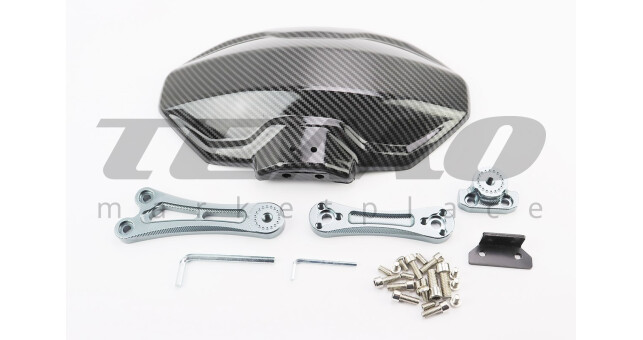 Крило заднє універсальне сіре кріплення на одну сторону з регулюванням нахилу бризковики TUNING карбон - фото 1