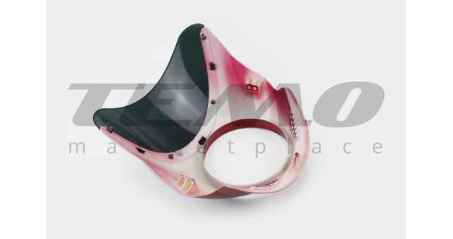 Обтічник фари Viper круглої + вітровик пластик червоний - фото 2