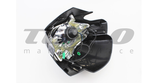 Обтічник + вітровик фара пластик чорний TVS Apache RTR 160 - фото 2