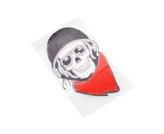 Наклейка "ЧЕРЕП в шлеме с очками" светоотражающая (13х9см)