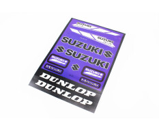 Наклейки набор 11шт "Suzuki/Dunlop" синие 5839B (23х32см)