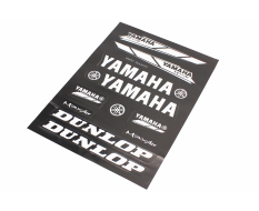 Наклейки на планшеті "Yamaha / Dunlop" чорні набір 11шт 23х32, 5997