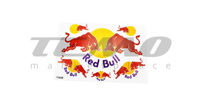 Наклейки набор 6шт "Red Bull" 7069В (26х17см) - фото 1