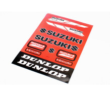 Наклейки на планшеті "Suzuki / Dunlop" червоні набір 8шт 22x32, 5839A