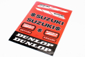 Наклейки набор 8шт &quot;Suzuki/Dunlop&quot; красные 5839A (22x32см) - фото 1