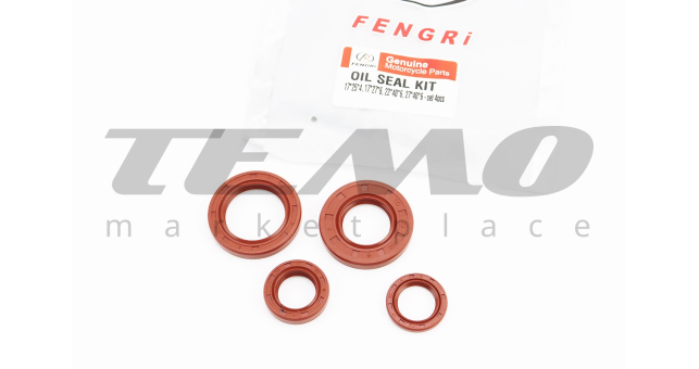 Сальники FENGRI 17x27x6; 17x25x4; 22x40x6; 27x40x6 к-кт 4шт - фото 1