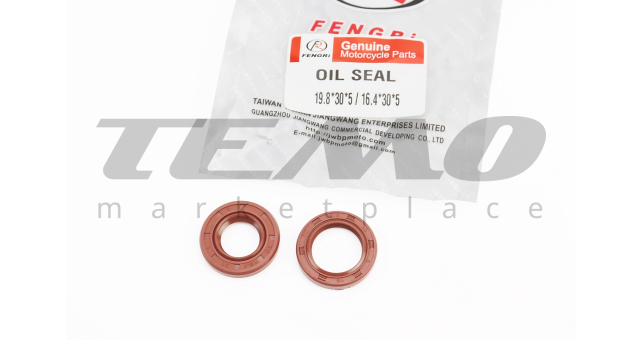 Сальники FENGRI 16.4x30x5; 19.8x30x5 коленвала к-кт 2шт - фото 1