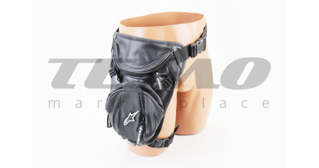 Мото сумка стегнова (підліткова) 27x30х6см, Чорна - фото 1