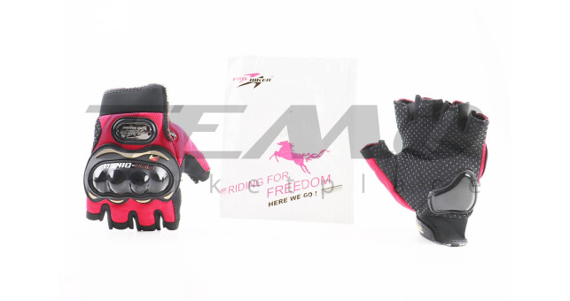 Перчатки мотоциклетні без пальців L-Червоні, тип 2 - фото 1