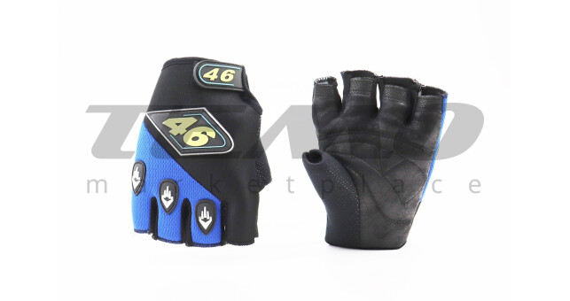 Перчатки мотоциклетні без пальців S-Сині - фото 1