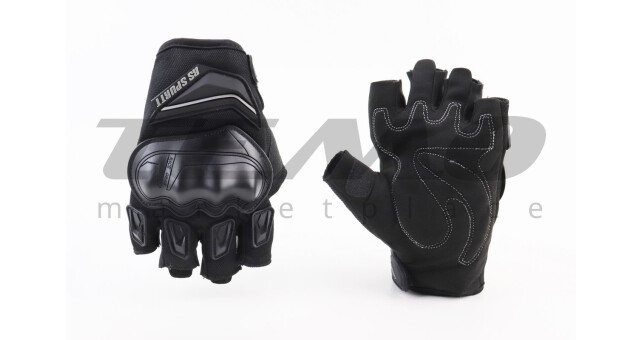 Перчатки мотоциклетные без пальцев XL-Чёрные, тип 2 - фото 1