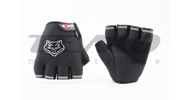 Перчатки мотоциклетные без пальцев, Чёрные - фото 1