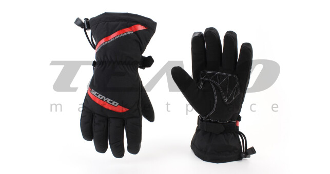 Перчатки мотоциклетні, теплі XL-Чорно-Червоні - фото 1