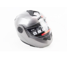 Шлем для мотоцикла модуляр BLD-159 L 59-60 см Серый глянец закрытый с откидным подбородком + откидные очки