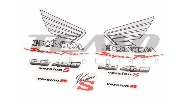 Наклейка &quot;HONDA СВ400&quot; 7шт (11х17см) серый - фото 1