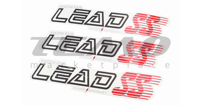 Наклейки набор 3шт &quot;HONDA LEAD &quot;SS&quot; (30х6см), белый - фото 1