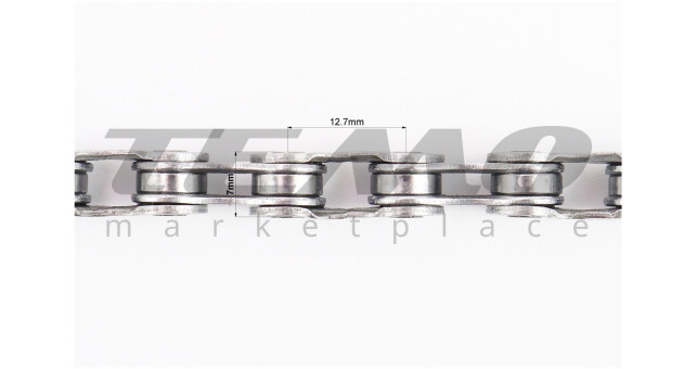 Цепь приводная 1/2х3/32х116L 6/7/8 скоростей, серебристая X8 EPT - фото 2