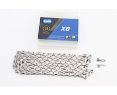 Цепь приводная 1/2х3/32х116L 6/7/8 скоростей, серебристая X8 EPT