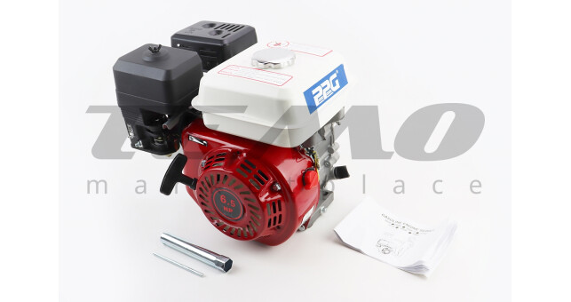 Двигатель мотоблочный в сборе 168F вал шпонка d-20 мм 65 л.с. фильтр поролоновый + шкив SPA - фото 1