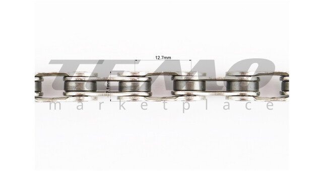 Цепь приводная 1/2х3/32х116L 8 скоростей, серебристая X8 - фото 2