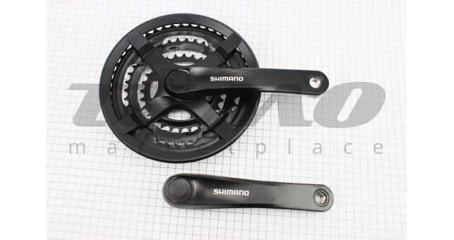 Шатуни "квадрат" 170 мм, 48.38.28T MTB, алюмінієві, чорні FC-TY501 - фото 1