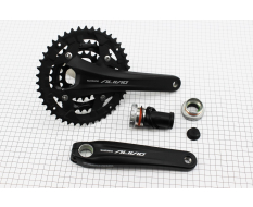 Шатуни "Hollowtech II" 175 мм, 44.32.22T MTB+каретка SM-BB52, інтегрована вісь 24 мм, алюмінієві, чорні ALIVIO FC-M4060