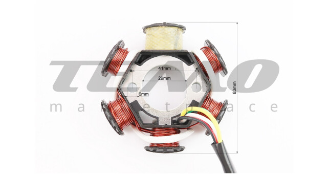 Статор магнето (генератора) (6 котушок роз'єм "мама 3+2") висота 30мм - фото 3