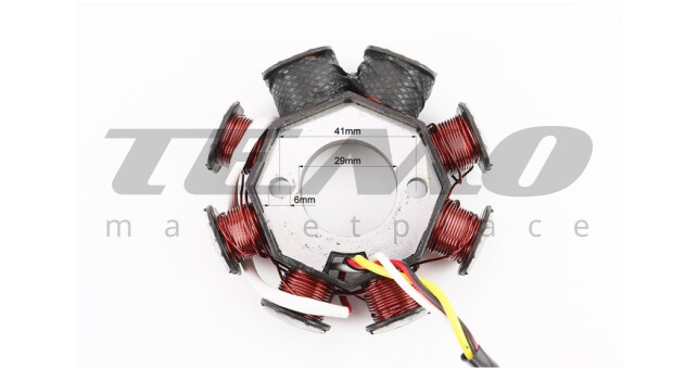 Статор магнето (генератора) (8 катушек разъем "мама 2+2") высота 28мм - фото 3