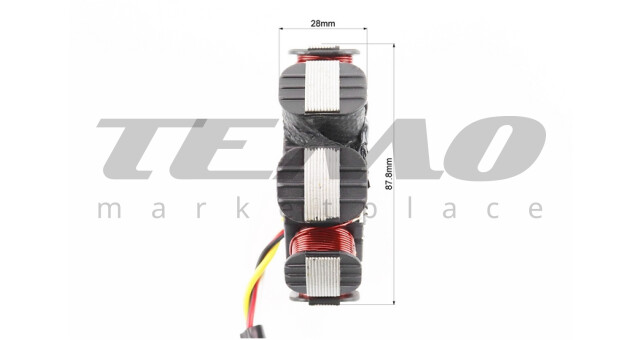 Статор магнето (генератора) (8 катушек разъем "мама 2+2") высота 28мм - фото 4