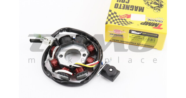 Статор магнето (генератора) (8 катушек разъем "мама 2+2") высота 28мм - фото 1