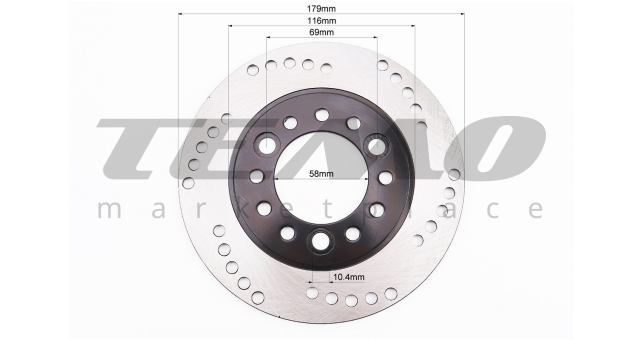 Диск тормозной передний GY6/Honda AF-48 D=180mm, черный - фото 2