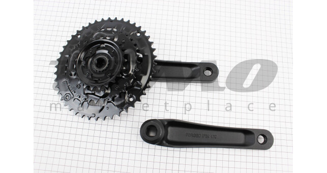 Шатуны "квадрат" 170 мм, 44.32.22T MTB, алюминиевые, чёрные NSA-3007 - фото 2