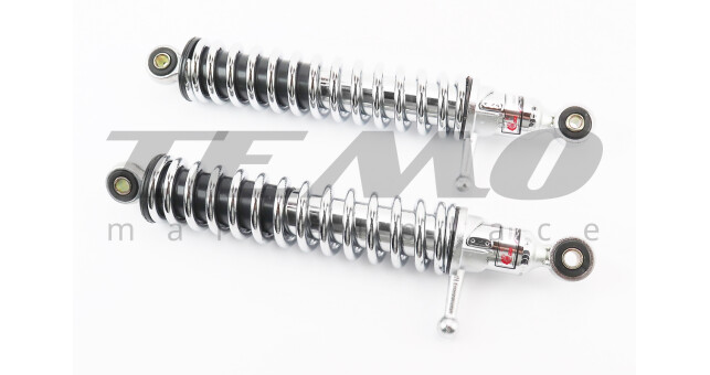 Амортизатор задній к-кт L-325 мм d-50 мм (втулка 8 мм втулка 10 мм) з важелем регульований хром - фото 1