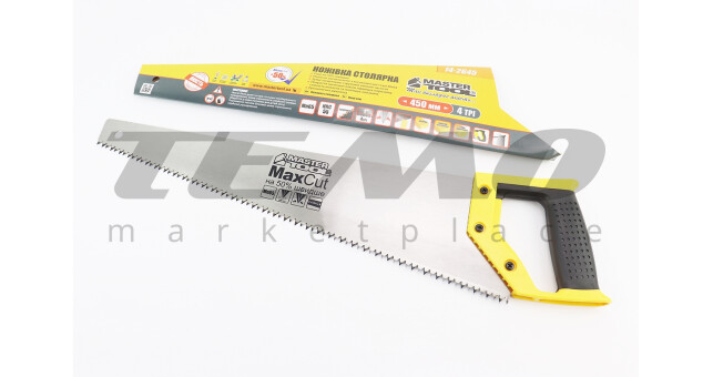 Ножівка по дереву 450мм, 4TPI MAX CUT, загартований зуб, 2D заточування 14-2645 - фото 1