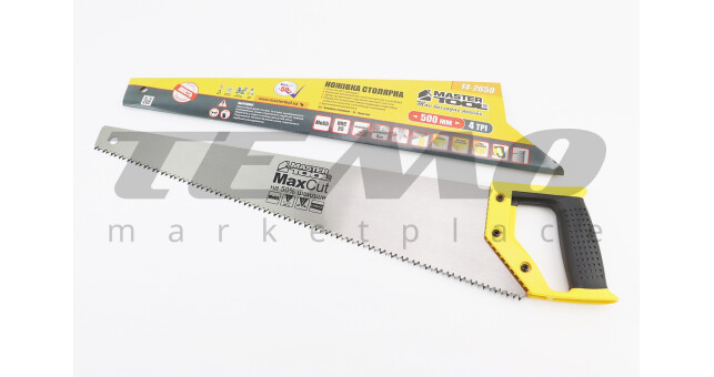 Ножівка по дереву 500мм, 4TPI MAX CUT, загартований зуб, 2D заточування 14-2650 - фото 1