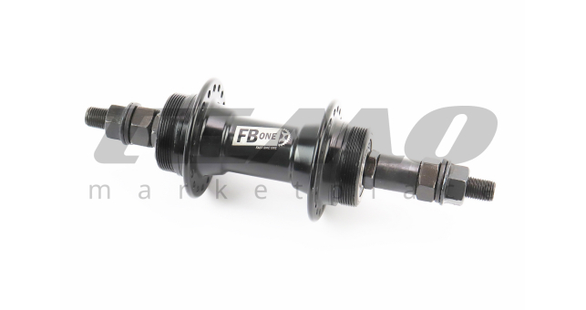Втулка задняя MTB алюминиевая 14Gx36H под вольнобег, Disk-brake (резьба), 2 пром-подшипники 6200 2RS, крепл. гайка, чёрная FB-A209B - фото 1