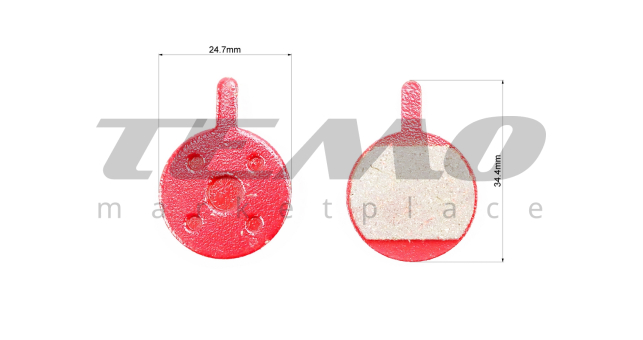 Тормозные колодки Disk-brake (PROMAX DSK-400,410,610,610J,650,650J, XNINE), красные YL-1048 - фото 2