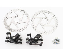 Тормоз Disk-brake передний (F160/R140мм)+задний (F180/R160мм), диски 160мм, крепл. 6 болтов, чёрный DX-2018, тип 2