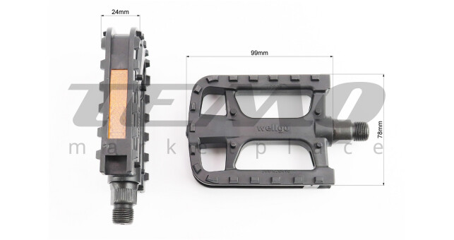 Педалі MTB 9/16" (113x78.5x23mm) пластикові, чорні LU-883DU - фото 2