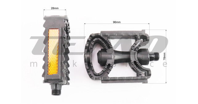 Педалі MTB 9/16" (113x78.5x23mm) пластикові, чорні PD-17 - фото 2