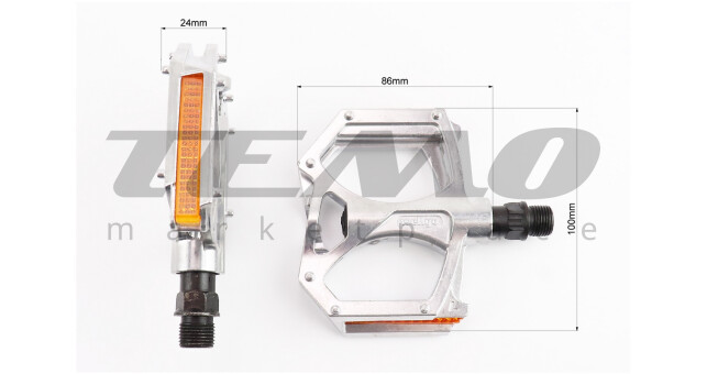 Педали MTB широкие 9/16" (100x100x23mm) алюминиевые, M195DU - фото 2
